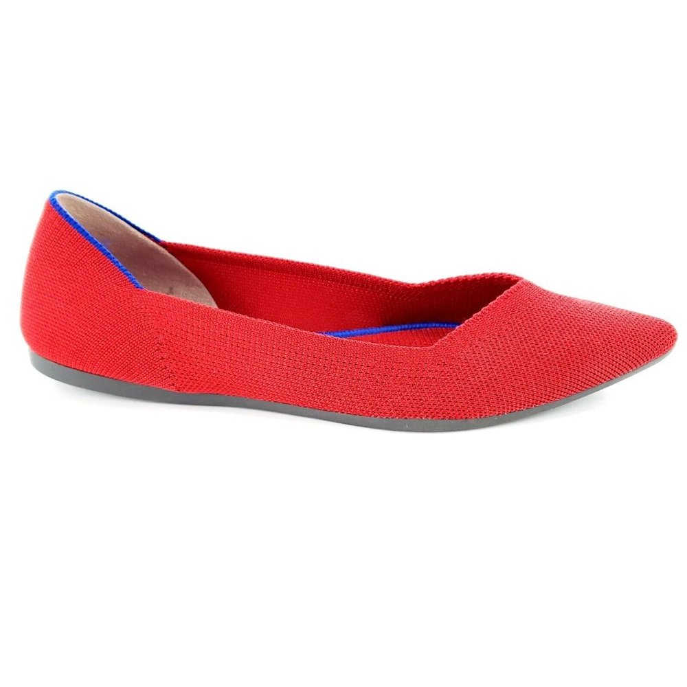 Rothy's Red Pointed Toe Knit Flat Replacement Amputee Right Shoe 8.5 Single Shoe